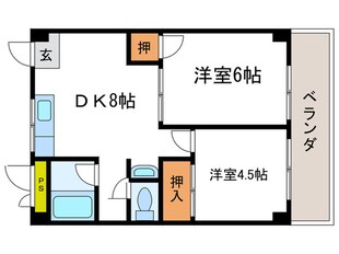 離宮リバ－ハイツの物件間取画像